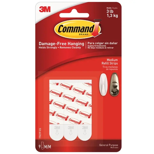 3M Command Refill Mellem Strips 7100138201